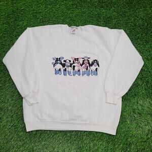 Vintage 80s Funny Cow Sweatshirt Women 2XL 24x26 Baggy Winter